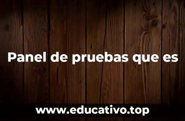 Panel de pruebas que es