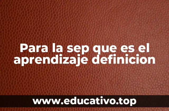Para la sep que es el aprendizaje definicion