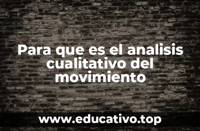 Para que es el analisis cualitativo del movimiento