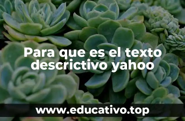 Para que es el texto descrictivo yahoo