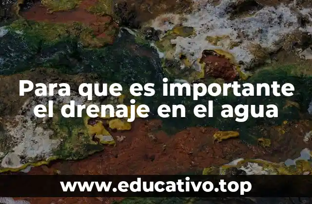 Para que es importante el drenaje en el agua