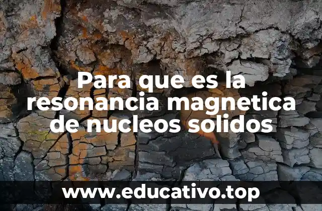 Para que es la resonancia magnetica de nucleos solidos