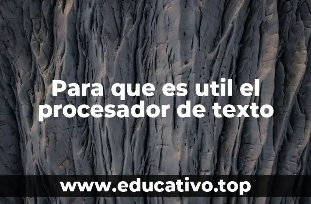 Para que es util el procesador de texto