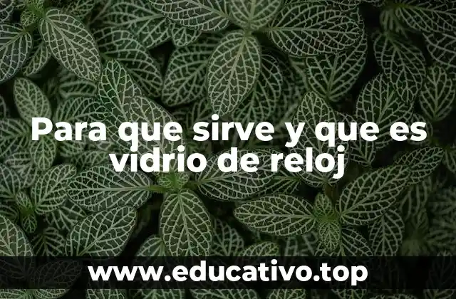 Para que sirve y que es vidrio de reloj