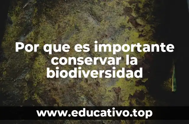 Por que es importante conservar la biodiversidad