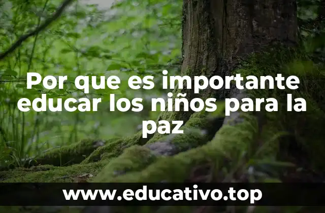 Por que es importante educar los niños para la paz
