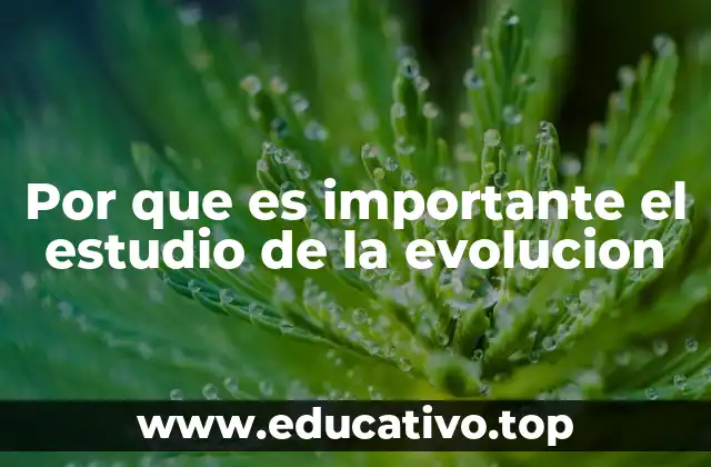 Por que es importante el estudio de la evolucion