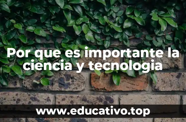 Por que es importante la ciencia y tecnologia