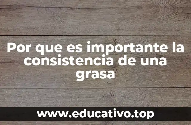 Por que es importante la consistencia de una grasa