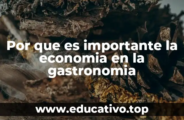 Por que es importante la economia en la gastronomia