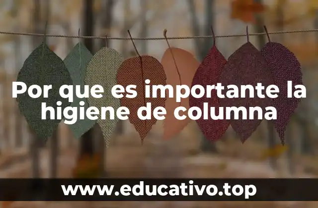 Por que es importante la higiene de columna