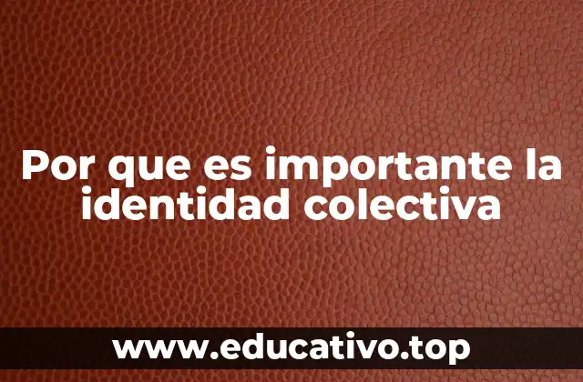 Por que es importante la identidad colectiva