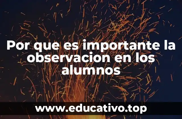 Por que es importante la observacion en los alumnos