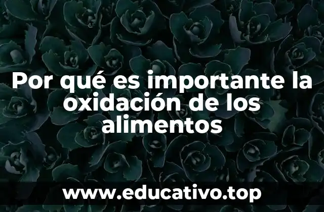 Por qué es importante la oxidación de los alimentos