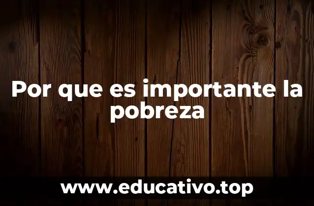 Por que es importante la pobreza