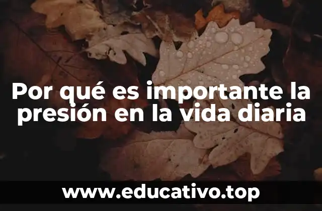 Por qué es importante la presión en la vida diaria