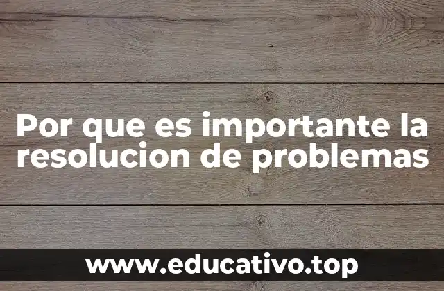 Por que es importante la resolucion de problemas