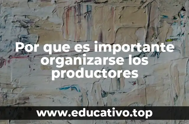 Por que es importante organizarse los productores