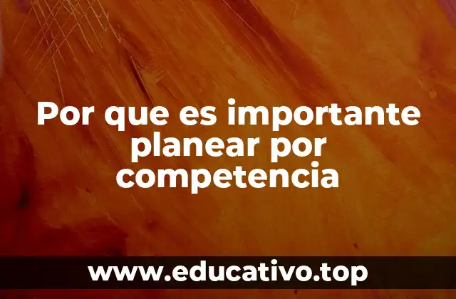 Por que es importante planear por competencia