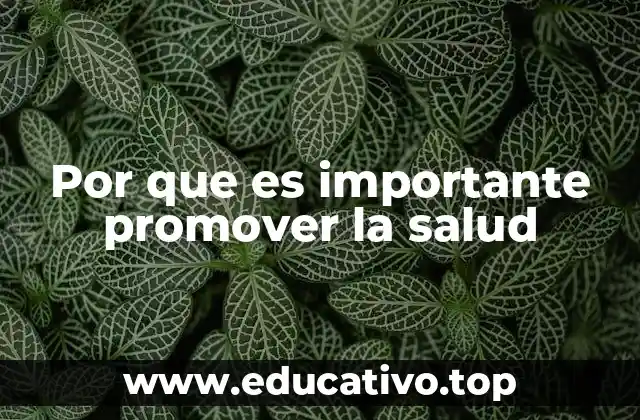 Por que es importante promover la salud