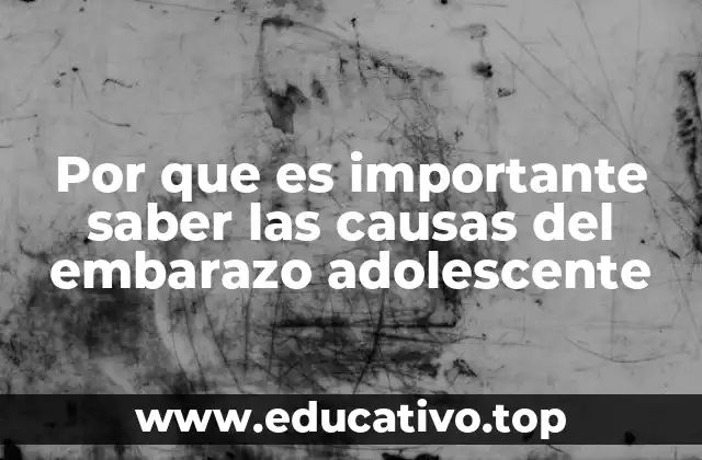 Por que es importante saber las causas del embarazo adolescente