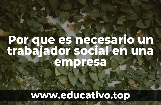 Por que es necesario un trabajador social en una empresa
