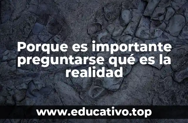 Porque es importante preguntarse qué es la realidad