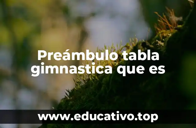 Preámbulo tabla gimnastica que es