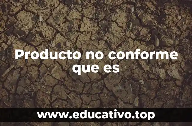 Producto no conforme que es