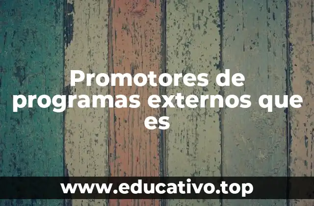 Promotores de programas externos que es