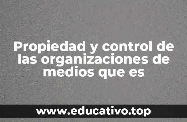 Propiedad y control de las organizaciones de medios que es