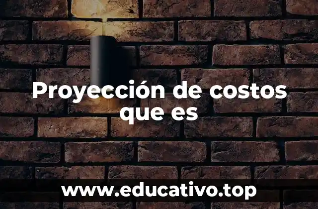 Proyección de costos que es