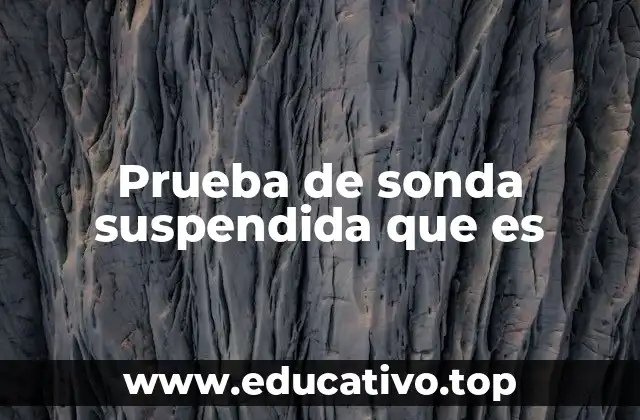 Prueba de sonda suspendida que es