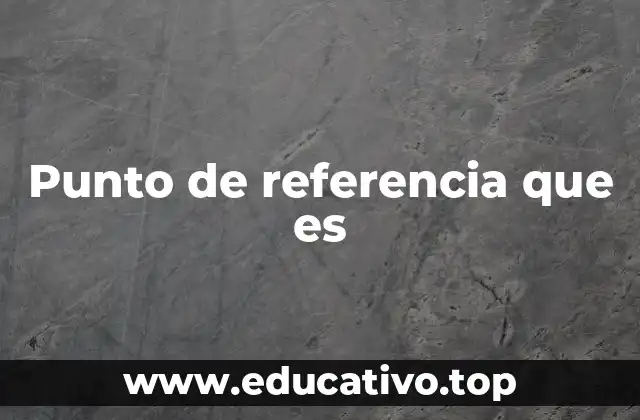 Punto de referencia que es