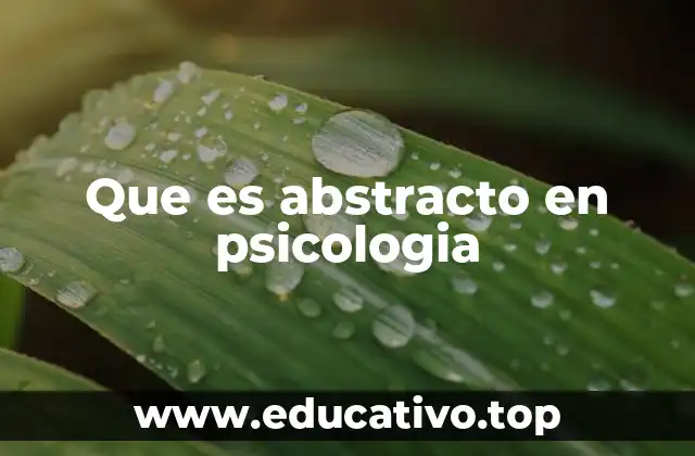 La importancia de lo abstracto en el desarrollo cognitivo