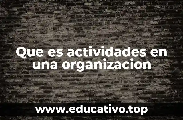 Que es actividades en una organizacion