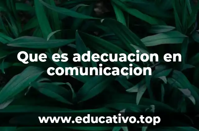 Que es adecuacion en comunicacion