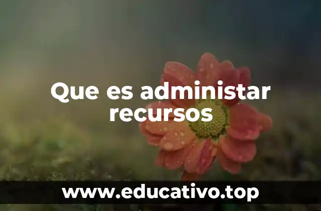 Que es administar recursos