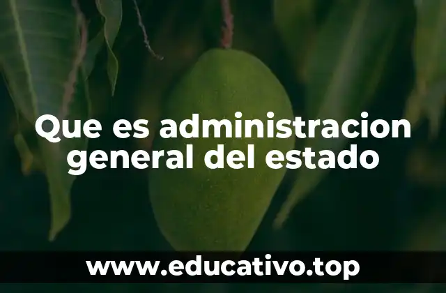 Que es administracion general del estado