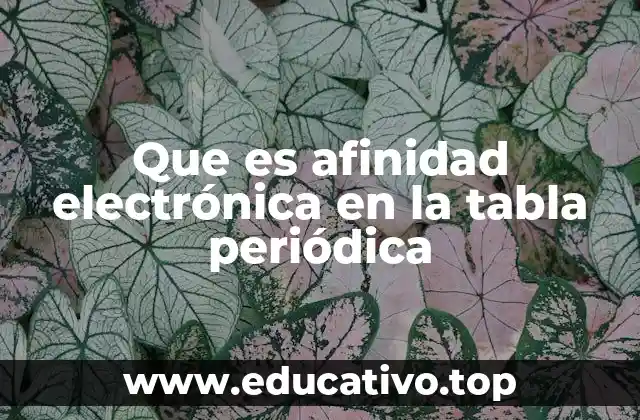Que es afinidad electrónica en la tabla periódica