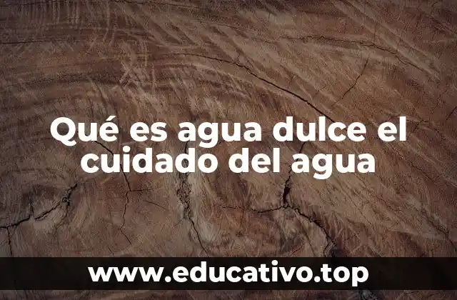 Qué es agua dulce el cuidado del agua