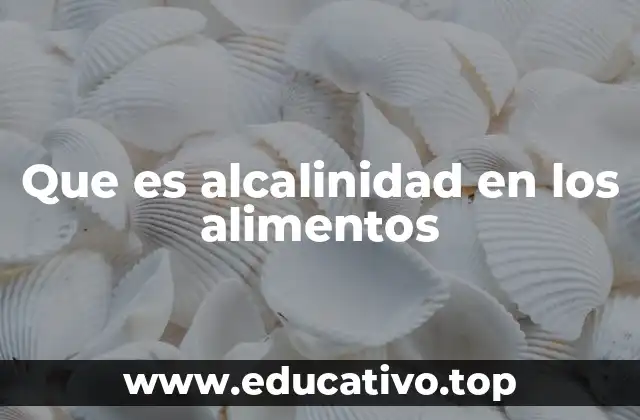Que es alcalinidad en los alimentos