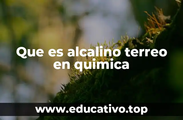 Que es alcalino terreo en quimica
