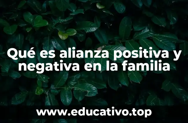 Qué es alianza positiva y negativa en la familia