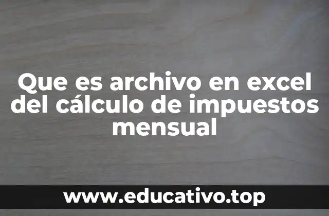 Que es archivo en excel del cálculo de impuestos mensual