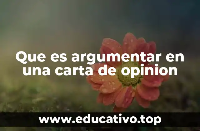 Que es argumentar en una carta de opinion