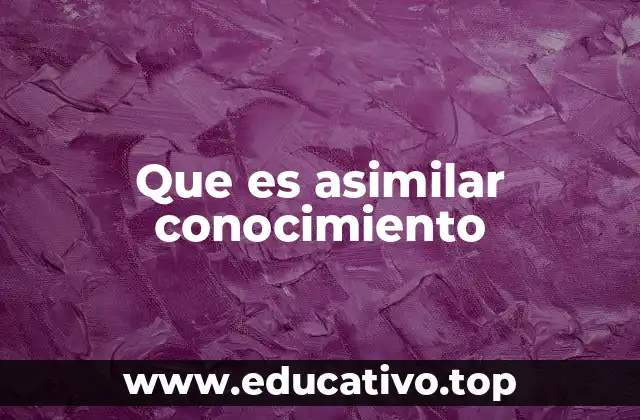 Que es asimilar conocimiento