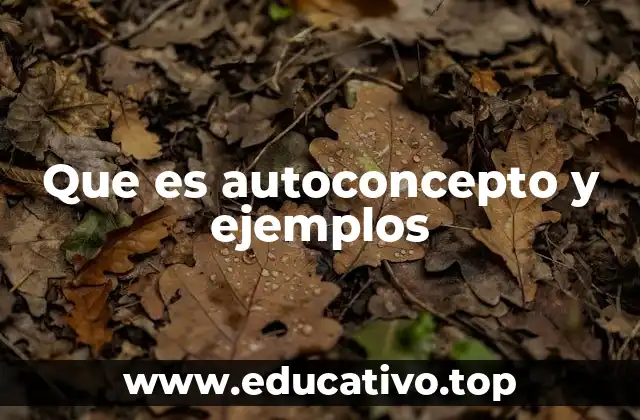 Que es autoconcepto y ejemplos