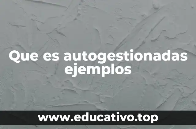 Que es autogestionadas ejemplos