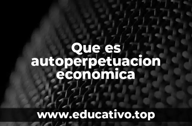 Que es autoperpetuacion economica